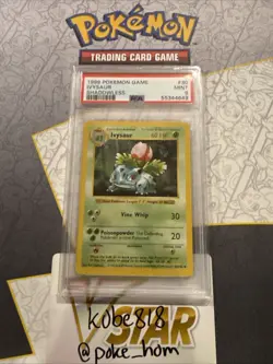 1999 POKEMON BASE SET SHADOWLESS #30 IVYSAUR PSA 9 - Image 1