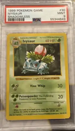 1999 POKEMON BASE SET SHADOWLESS #30 IVYSAUR PSA 9 - Image 2