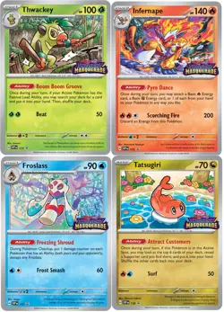 Pokemon Twilight Masquerade Stamped Pre-Release 115 116 117 118 Promo Set SVP - Image 1