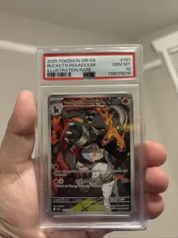2025 Pokemon Destined Rivals Rocket’s Houndoom Illustration Rare #191 PSA 10 - Image 1