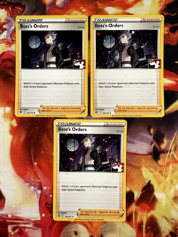 3x Boss's Orders Cyrus - 132/172 - Play! Pokemon - Stamped Cosmo Holo - Image 1