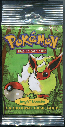 1999 Pokemon Sealed Wizards of the Coast Long Crimp Jungle Booster Pack Clareon - Image 1