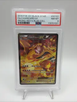 Pokemon TCG Charizard EX 2016 Holo Ultra Rare Black Star Promos #XY121 PSA N-M 8 - Image 1