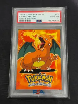 CHARIZARD #6 1999 TOPPS POKEMON #E6 MOVIE EDITION PSA 10 GEM - Image 1
