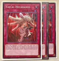 Yugioh! 3x Yad'al-Hecahands PHRE-EN011 Super Rare 1st Ed NM - Image 1