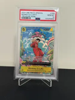One Piece Monkey.D.Luffy OP07-109 Treasure Rare PSA 10 Gem English Edition - Image 1