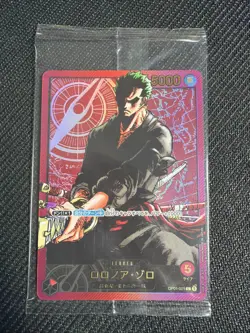 Roronoa Zoro L Par OP01-001 Promo Gold Text LECAFIG Sealed ONE PIECE Japanese - Image 1