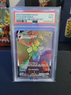 Pokemon TCG Scizor VMAX Darkness Ablaze Ultra Rare Card SWSH PSA 9 - Image 1
