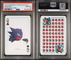 1998 POKEMON STADIUM BLUE VERSION PLAYING CARDS QUEEN OF CLUBS HAUNTER PSA 10 - Image 3