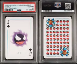 1998 POKEMON STADIUM BLUE VERSION PLAYING CARDS JACK OF CLUBS GASTLY PSA 10 - Image 3