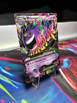 Pokemon TCG XY: Phantom Forces Mega M Gengar EX Holo Card 35/119 DAMAGED - Image 2