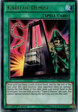 Yugioh Card of Demise MIL1-EN014 1st Edition Ultra Rare NM - Image 1