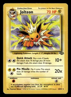 Jolteon 20/64 Rare Jungle Set Pokemon Card - 1 - Image 1