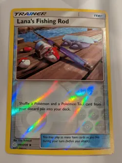 Lana's Fishing Rod - 195/236 - Cosmic Eclipse Pokemon Reverse Holo Foil Nice! - Image 1