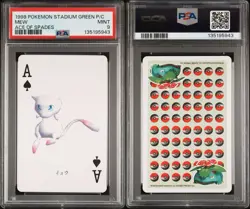 1998 POKEMON STADIUM GREEN VERSION PLAYING CARDS ACE OF SPADES MEW PSA 9 - Image 3