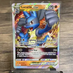 Lucario Vstar SWSH214 Black Star Promo Card Full Art Ultra Rare Holo 2022 - Image 1