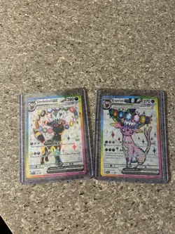 Pokemon Umbreon ex 176 & Espeon ex 175 promo Holo Tera Cards SVP EN 2025 - Image 1