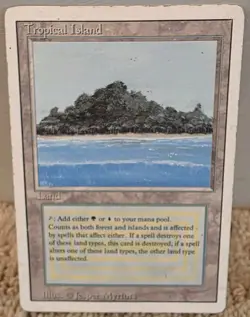 Mtg Revised Tropical Island - Heavy Play - Vintage - Image 1