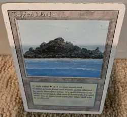 Mtg Revised Tropical Island - Heavy Play - Vintage - Image 2