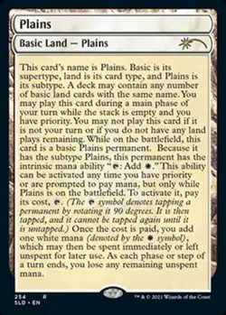 MTG Plains (254) - Foil - Full Text Lands, Light Play, English Secret Lair Drop - Image 1