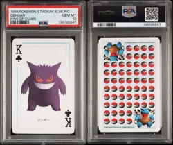 1998 POKEMON STADIUM BLUE VERSION PLAYING CARDS KING OF CLUBS GENGAR PSA 10 - Image 3