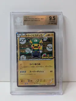 Pokemon Luigi Pikachu Special Bx. Japanese Promo 295/XY-P HAIR / CHIPPED BGS 9.5 - Image 1