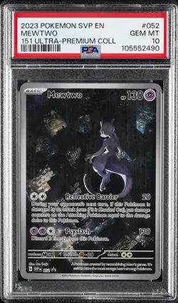 2023 POKEMON SVP EN-SV BLACK STAR PROMO 151 ULTRA-PREM COLL #052 MEWTWO PSA 10 - Image 1