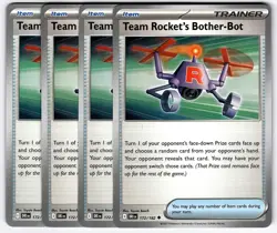 Team Rocket's Bother-Bot 172/182 Uncommon Playset 4x Destined Rivals Pokemon - Image 1