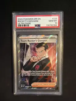 2025 POKEMON DRI EN-DESTINED RIVALS ULTRA RARE TEAM ROCKET'S GIOVANNI PSA 10 - Image 1