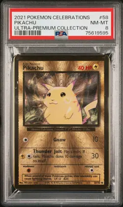 Pokemon Celebrations Ultra Premium Collection Pikachu #58 PSA 8 - Image 1