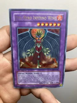 Yugioh Evil Hero Inferno Wing GLAS-EN038 Ultra Rare 1st Ed NM - Image 1