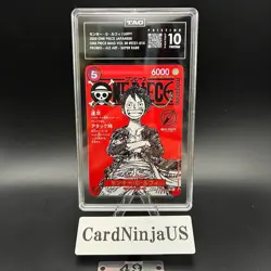 TAG PRISTINE 10 (990) Monkey D. Luffy SR Promo 2025 ST21-014 One Piece Japanese - Image 1