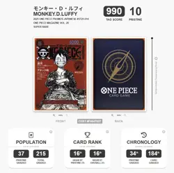 TAG PRISTINE 10 (990) Monkey D. Luffy SR Promo 2025 ST21-014 One Piece Japanese - Image 3