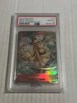 One Piece Kingdoms Of Intrigue Nefeltari Vivi OP04-118 SEC Alt Art PSA 10 ENG - Image 1