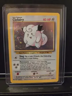 Clefairy Holo Rare Base Set Unlimted 5/102 Vintage 1999 WOTC Pokemon Card TCG - Image 1