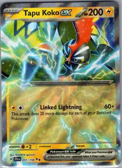 Tapu Koko ex 051/159 SV09: Journey Together - Pokemon Card - NM - Image 1