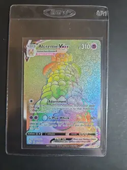Pokemon Alcremie VMAX TCG Shining Fates Card 073/072 Rainbow Secret Rare NM - Image 1