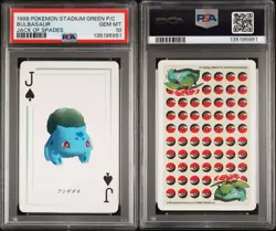 1998 POKEMON STADIUM GREEN VERSION PLAYING CARDS JACK OF SPADES BULBASAUR PSA 10 - Image 3