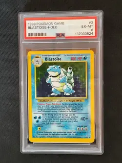 PSA 6 Blastoise Holo Rare 2 Base Set 1999 Pokemon TCG Card - Image 2