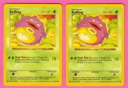 Pokemon Base Set Koffing 51/102 Shadowless 1999 WOTC 2 Card Lot - Image 1