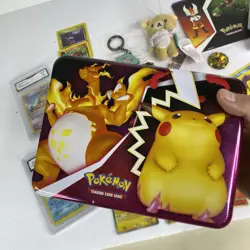 Pokemon TCG Vivid Voltage Collector Lunch Box Tin Filled Cards Slabs & More - Image 2