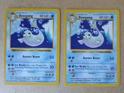 Pokemon TCG Dewgong 25/102 Shadowless 2x Card Lot - Image 1