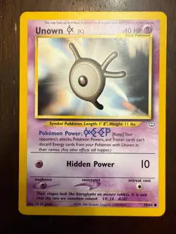 Unown K 58/64 Neo Revelation Rare Vintage Pokemon Card Unknown [K] NM Bill - Image 1