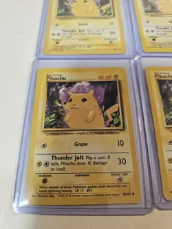 Pokemon Pikachu Card Lot Of 4 FOUR Yellow Cheeks Shadowless 58/102 Base Set LP - Image 2