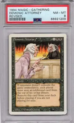 DEMONIC ATTORNEY MAGIC MTG REVISED 3RD EDITION #103 PSA #66921209 NM-MT 8 1994 - Image 1