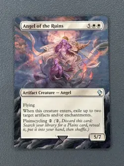 Angel of the Ruins MTG Final Fantasy Commander Hand Painted Extended Altered Art - Image 1