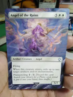 Angel of the Ruins MTG Final Fantasy Commander Hand Painted Extended Altered Art - Image 2