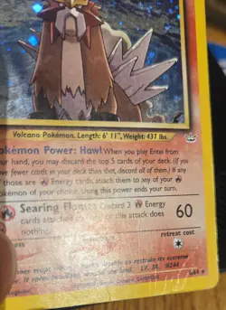 Pokemon TCG Entei 6/64 Neo Revelation Holo Rare 1st Edition MP Swirl - Image 3