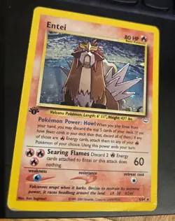 Pokemon TCG Entei 6/64 Neo Revelation Holo Rare 1st Edition MP Swirl - Image 4