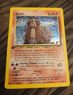 Pokemon TCG Entei 6/64 Neo Revelation Holo Rare 1st Edition MP Swirl - Image 5